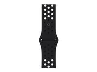 Apple Nike - Band för smart klocka - 45 mm - Vanlig storlek - svart/svart MPH43ZM/A