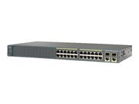 Cisco Catalyst 2960-Plus 24PC-S - Switch - Administrerad - 24 x 10/100 (PoE) + 2 x kombinations-Gigabit SFP - rackmonterbar - PoE (370 W) WS-C2960+24PC-S