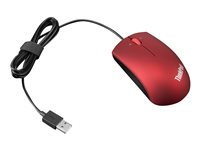 Lenovo ThinkPad Precision USB Mouse - Mus - höger- och vänsterhänta - optisk - 3 knappar - kabelansluten - USB - värmevågsröd - detaljhandel 0B47155