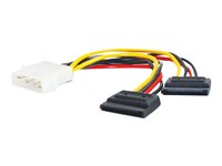 C2G Serial ATA (SATA) Dual Power Splitter Cable - Strömdelare - 4 pin intern effekt (hane) till SATA-ström (hane) - 15 cm - svart 81854
