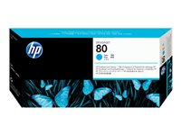 HP 80 - 17 ml - cyan - skrivhuvud med rengörare - för DesignJet 1050c, 1050c plus, 1055cm, 1055cm plus C4821A