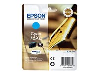 Epson 16XL - 6.5 ml - XL - cyan - original - blister med RF-larm/akustiskt larm - bläckpatron - för WorkForce WF-2010, 2510, 2520, 2530, 2540, 2630, 2650, 2660, 2750, 2760 C13T16324020