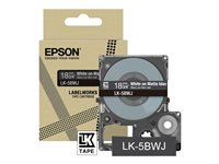Epson LabelWorks LK-5BWJ - Vitt på mattsvart - Rulle (1,8 cm x 8 m) 1 kassett(er) hängande låda - bandpatron - för LabelWorks LW-C410, LW-C610 C53S672083