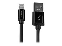StarTech.com 2 m USB till Lightning-kabel - Lång iPhone/iPad/iPod-laddningskabel - Lightning till USB-kabel - Apple MFi-certifierad - Svart - Lightning-kabel - Lightning hane till USB hane - 2 m - dubbelt skärmad - svart - för P/N: ST4200MINI2, ST4200MINIC USBLT2MB