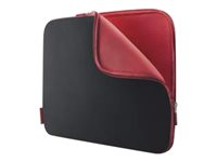 Belkin Neoprene Sleeve for Notebooks up to 17" - Notebook-väska - 17" - jet, vinröd F8N049EABR