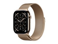 Apple Watch Series 11 (GPS + Cellular) - 46 mm - guld titan - smart klocka med milanesisk loop - nät av rostfritt stål - guld - bandstorlek: S/M - 64 GB - Bluetooth, LTE, Wi-Fi 4, UWB - 5G - 43.1 g MFD74QN/A