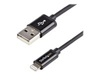 StarTech.com 1 m USB till Lightning-kabel - iPhone/iPad/iPod-laddningskabel - Lightning till USB-kabel för laddning med hög hastighet - Apple MFi-certifierad - Svart - Lightning-kabel - Lightning hane till USB hane - 1 m - dubbelt skärmad - svart - för P/N: ST7C51224, ST7C51224EU USBLT1MB