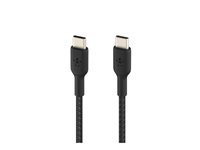 Belkin BoostCharge - USB-kabel - 24 pin USB-C (hane) till 24 pin USB-C (hane) - 1 m - svart CAB004BT1MBK