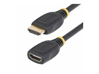 StarTech.com 18in HDMI 2.0 Extension Cable, 4K 60Hz, M/F - High Speed - HDMI-förlängningskabel - HDMI hane till HDMI hona - 50 cm - skärmad - svart - passiv, 4K60Hz stöd HD2MF18INL