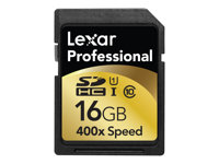 Lexar Professional - Flash-minneskort - 16 GB - Class 10 - 400x - SDHC UHS-I LSD16GCTBEU400