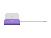 Belkin MIXIT ChargeSync Dock - Dockningsstation för mobiltelefon, digitalspelare - lila F8J045BTPUR