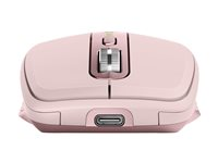 Logitech MX Anywhere 3 - Mus - laser - 6 knappar - trådlös - Bluetooth, 2.4 GHz - trådlös USB-mottagare - rosa 910-005990