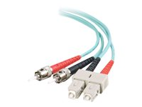 C2G SC-ST 10Gb 50/125 OM3 Duplex Multimode PVC Fiber Optic Cable (LSZH) - Nätverkskabel - ST-läge (multi-mode) (hane) till SC-läge (multi-mode) (hane) - 1 m - fiberoptisk - duplex - 50/125 mikron - OM3 - halogenfri - havsblå 85522