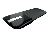 Microsoft Arc Touch Mouse - Mus - höger- och vänsterhänta - optisk - 2 knappar - trådlös - 2.4 GHz - trådlös USB-mottagare - svart RVF-00050