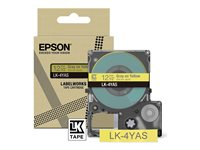 Epson LabelWorks LK-4YAS - Grått på gult - Rulle (1,2 cm x 8 m) 1 kassett(er) hängande låda - bandpatron - för LabelWorks LW-C410, LW-C610 C53S672104