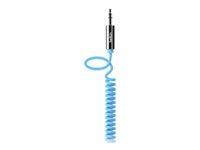 Belkin MIXIT Coiled Cable - Ljudkabel - mini-phone stereo 3.5 mm hane till mini-phone stereo 3.5 mm hane - 1.8 m - blå AV10126CW06-BLU