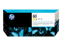 HP 80 - 17 ml - gul - skrivhuvud med rengörare - för DesignJet 1050c, 1050c plus, 1055cm, 1055cm plus C4823A