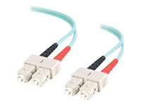 C2G SC-SC 10Gb 50/125 OM3 Duplex Multimode PVC Fiber Optic Cable (LSZH) - Nätverkskabel - SC-läge (multi-mode) (hane) till SC-läge (multi-mode) (hane) - 2 m - 2 m - fiberoptisk - duplex - 50/125 mikron - OM3 - halogenfri - havsblå 85514