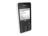 Nokia 301 - Mobiltelefon - 3G microSDHC kortplats - 320 x 240 pixlar - TFT - 3.2 Mpix - vit A00011245