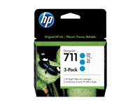 HP 711 - 3-pack - 29 ml - cyan - original - DesignJet - bläckpatron - för DesignJet T100, T120, T120 ePrinter, T125, T130, T520, T520 ePrinter, T525, T530 CZ134A