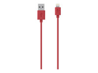 Belkin MIXIT Lightning to USB ChargeSync - Lightning-kabel - Lightning hane till USB hane - 1.2 m - röd F8J023BT04-RED