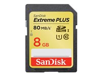 SanDisk Extreme - Flash-minneskort - 8 GB - UHS Class 1 / Class10 - SDHC UHS-I SDSDXS-008G-X46