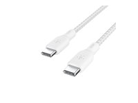 Belkin BoostCharge - USB-kabel - USB-C (hane) till USB-C (hane) - 3 m - vit CAB014BT3MWH