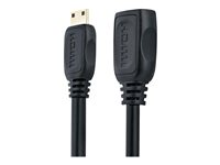 StarTech.com 5in Mini HDMI to HDMI Adapter, 4K High Speed HDMI Adapter, 4K 30Hz Ultra HD High Speed HDMI Adapter, HDMI 1.4, Gold Plated Connectors, UHD Mini HDMI Adapter 4K, Black - Mini HDMI to HDMI Converter - HDMI-adapter - HDMI hona till 19 pin mini HDMI Type C hane - 1.3 cm - skärmad - svart - för P/N: HDMM30CM HDACFM5IN