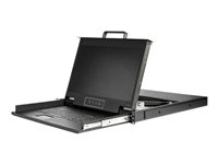 StarTech.com Rackmonterad KVM-konsol HD 1080p - 1-ports VGA KVM med 17-tums LCD-skärm för serverrack - 1U LCD KVM-låda med kablar och hårdvara - USB-support - 50.000 MTBF - KVM-konsol med omkopplare för tangentbord/video/mus - 1 portar - USB - 17.3" - kan monteras i rack - 1920 x 1080 Full HD (1080p) @ 60 Hz - 300 cd/m² - 800:1 - VGA - svart - 1U RKCONS17HD