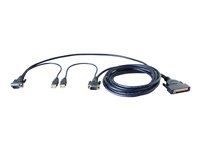 Belkin OmniView Dual Port Cable, USB - Tangentbords-/video-/muskabel - USB, HD-15 (VGA) (hane) till DB-25 (hane) - 1.8 m - formpressad - för Belkin Titan LCD Rack Console with PRO3, Widescreen Rack-Mount Console with PRO3 F1D9401-06