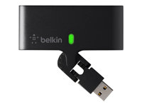 Belkin 4 Port Swivel Travel Hub - Hubb - 4 x USB 2.0 - skrivbordsmodell F4U056CW
