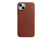 Apple - Baksidesskydd för mobiltelefon - MagSafe-kompatibilitet - läder - umber - för iPhone 14 Plus MPPD3ZM/A
