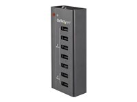 StarTech.com USB-laddningsstation med 7 portar, 5x 1A-portar och 2x 2A-portar - Laddningsremsa + växelströmsadapter - 5 A - 7 utdatakontakter (USB) - svart ST7C51224EU