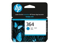 HP 364 - 3 ml - cyan - original - bläckpatron - för Deskjet 35XX; Photosmart 55XX, 55XX B111, 65XX, 7510 C311, 7520, Wireless B110 CB318EE#ABB