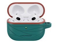 LifeProof Eco-Friendly - Fodral för trådlösa hörlurar - 75 % havsbaserad återvunnen plast - nedanför - för Apple AirPods (3:e generationen) 77-88179