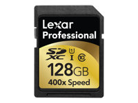 Lexar Professional - Flash-minneskort - 128 GB - Class 10 - 400x - SDXC UHS-I LSD128CTBEU400