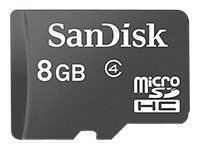 SanDisk - Flash-minneskort (adapter, microSDHC till SD inkluderad) - 8 GB - Class 2 - microSDHC - svart SDSDQB-008G-B35