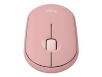 Logitech Pebble Mouse 2 M350s - Mus - optisk - 3 knappar - trådlös - Bluetooth 5.2 LE - tonal rose 910-007014