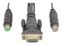 Belkin OmniView Dual Port Cable, PS/2 - Tangentbords-/video-/muskabel - PS/2, HD-15 (VGA) (hane) till DB-25 (hane) - 4.6 m - formpressad - för Belkin Titan LCD Rack Console with PRO3, Widescreen Rack-Mount Console with PRO3 F1D9400-15