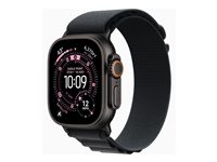 Apple Watch Ultra 3 - 49 mm - svart titan - Ja smart klocka med Alpine Loop - textil - svart - bandstorlek: L - 64 GB - LTE, NFC, Wi-Fi 4, UWB, Bluetooth - 5G - 61.8 g MF0X4KS/A