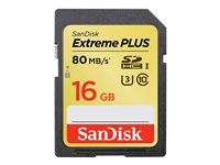 SanDisk Extreme - Flash-minneskort - 16 GB - UHS Class 1 / Class10 - SDHC UHS-I SDSDXS-016G-X46