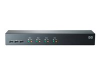 HPE Server Console Switch 1x4 - Omkopplare för tangentbord/video/mus - 4 x KVM port(s) - 1 lokal användare - rackmonterbar - för HPE 10XXX G2, 600, 800; Advanced Series Racks 42U 600; ProLiant DL20 Gen9, e2000 G6; Rack AF611A
